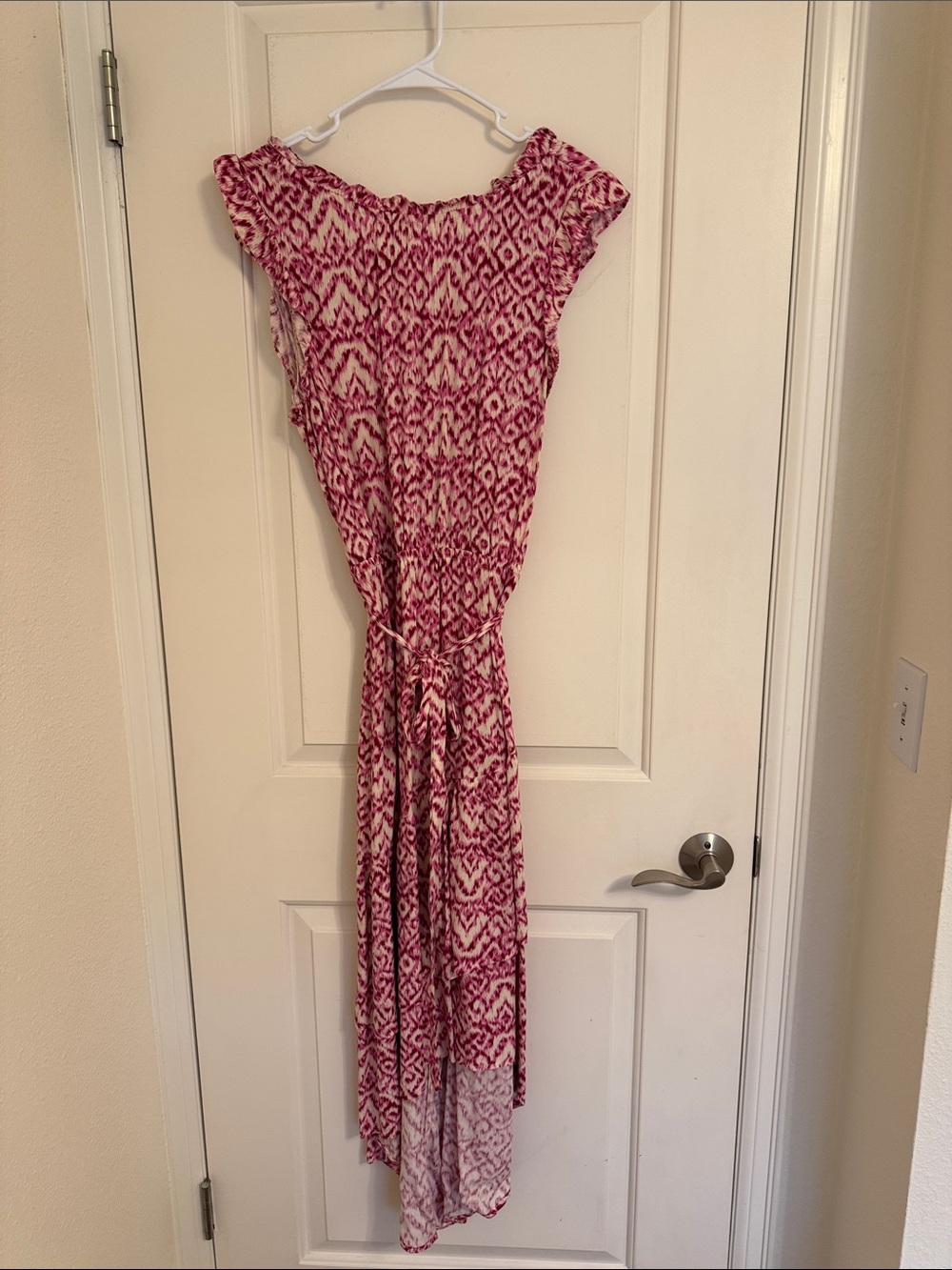 Pink Patterned Sleeveless Maxi Dress